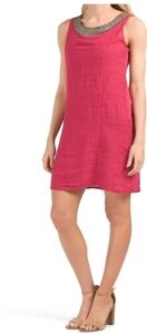 LUNGO L'arno embroidered linen Dress